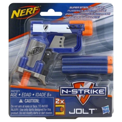 NERF N-Strike Jolt Blaster SuperStealth Power with 2 Darts  Brand New 