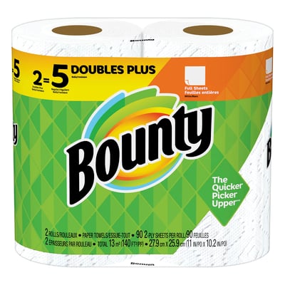 Bounty Select-A-Size Paper Towels, White, 2 Double Rolls