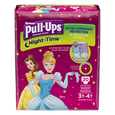 Pull Ups - Pull Ups, Training Pants, Night Time, Girl, 3T-4T (32-40 lbs)  (20 count), Shop