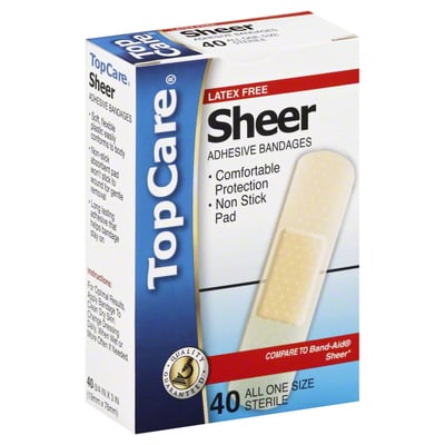 Band-Aid Brand Adhesive Bandages Sheer, All One Size, 40 Count