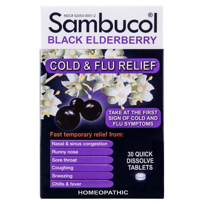 Sambucol - Sambucol, Cold & Flu Relief, Homeopathic, Black Elderberry