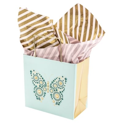 Hallmark Signature - Hallmark Signature Small Gift Bag with Tissue Paper  (No. 59) (Butterfly), Shop