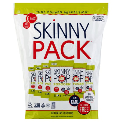 Skinny Pop Skinnypack Ultra White Cheddar - 6 pack, 3.9 oz bags