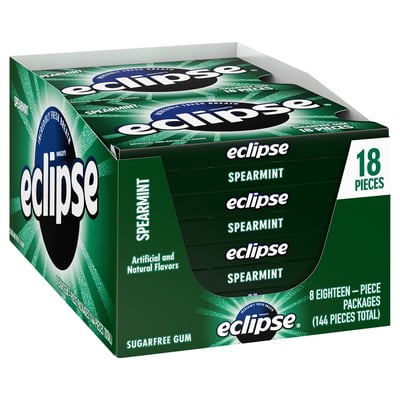 Eclipse Polar Ice Sugarfree Gum, 18 Piece (Pack of 8)