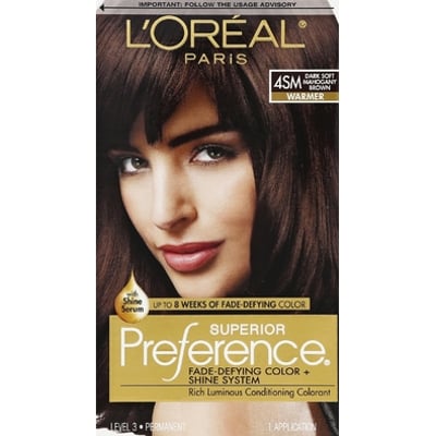 L'Oreal Beauty - Superior Preference, Permanent Haircolor, Dark Soft Mahogany  Brown 4SM (1 count) | | Lucky Supermarkets