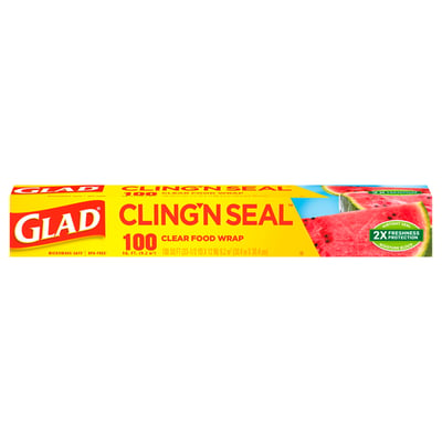 Glad Cling 'N Seal Clear Plastic Food Wrap (400 sq. ft./roll, 2