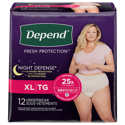 Depend 12 Count Large/ XL Silhouette Incontinence Underwear Maximum  Absorbent 