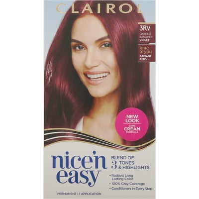 CLAIROL - Clairol Nice 'n Easy 3Rv Darkest Burgundy Violet Permanent Hair  Color 1 Pack (1 count) | Winn-Dixie delivery - available in as little as  two hours