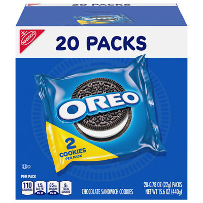 Oreo - Oreo Original Chocolate Sandwich 2 Cookie Packs, 20 Pack