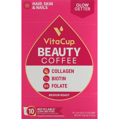 VITA CUP - Vitacup Beauty Hair Skin & Nails Medium Roast Kcup Coffee 10 Pack  (10 ounces) | Winn-Dixie delivery - available in as little as two hours