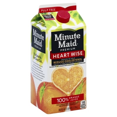 Minute Maid - Minute Maid, Premium Heart Wise - 100% Juice, Orange, Pulp  Free (59 oz), Shop