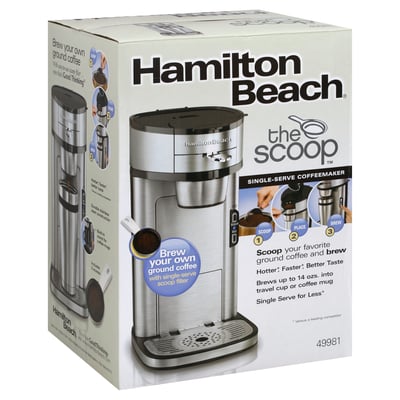 New Hamilton Beach The Scoop Single Serve Coffee Maker Stainless