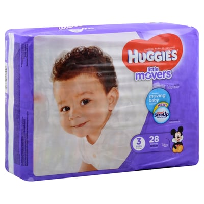 Huggies Little Movers Baby Diapers Size 3 (16-28 lbs), 25 ct