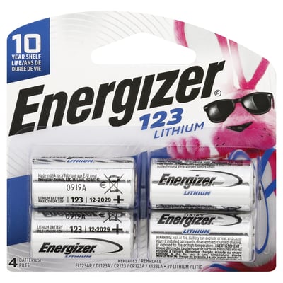 Energizer - Energizer, Battery, Lithium, 123, 3 v (4 count), Shop