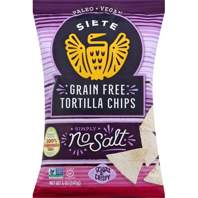 Siete - Siete, Tortilla Chips, Grain Free, Simply No Salt (5 oz 