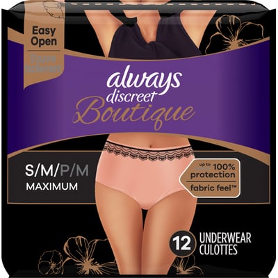 Always - Always Discreet Boutique S/M Maximum Absorbancy Underwear 12 Count  (12 count)