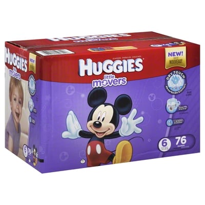 Huggies Little Movers Diapers, Size 6 (Over 35 lb), Disney Baby, Diapers &  Training Pants