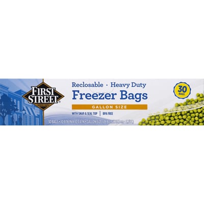 First Street - First Street, Freezer Bags, Reclosable, Heavy Duty, Gallon  Size (30 count)