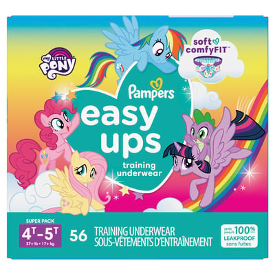 Pampers Easy Ups Training Underwear Girls Size 6 4T-5T 56 Count