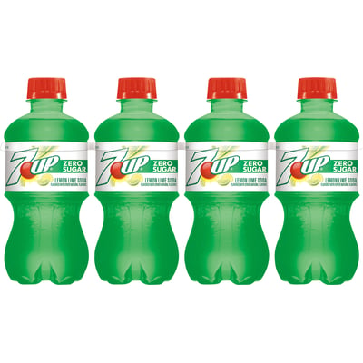 7UP - 7UP Zero Sugar Lemon Lime Soda, 12 Ounce Bottle, 8 Pack (12