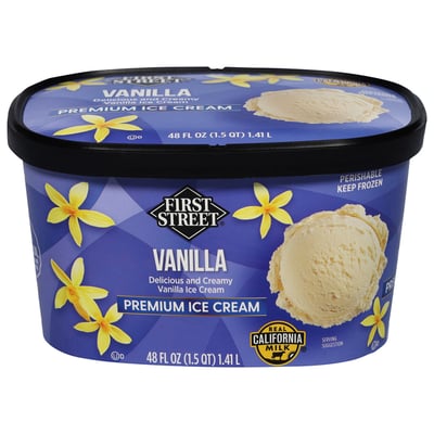 First Street - First Street, Ice Cream, Premium, Vanilla (48 fl oz)