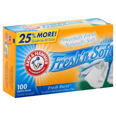 Fabric Softener Sheets Fresh Burst 25, What Fabric Softener Goes With Arm And Hammer