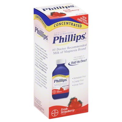 Phillips - Phillips Milk of Magnesia, Concentrated, Fresh Strawberry Flavor  (8 oz), Shop