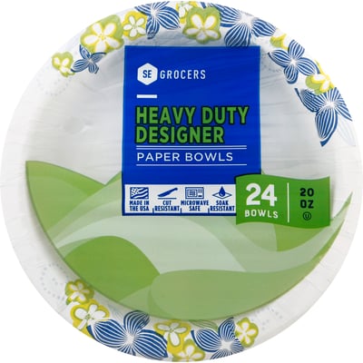 SE Grocers - SE Grocers Heavy Duty Designer Paper Bowls 24 Pack (24 count)