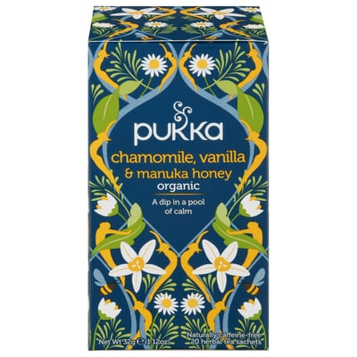 Pukka - Pukka, Herbal Tea, Organic, Chamomile, Vanilla & Manuka Honey,  Sachets (20 count), Shop