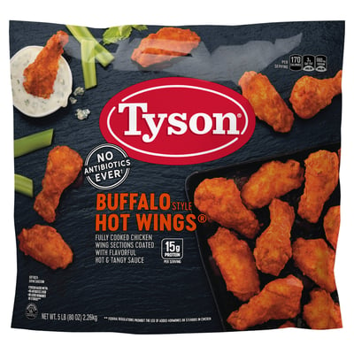 Let at forstå fup Hård ring Tyson - Tyson Bone-In Buffalo Style Hot Chicken Wings (80 oz) | Online  grocery shopping & Delivery - Smart and Final