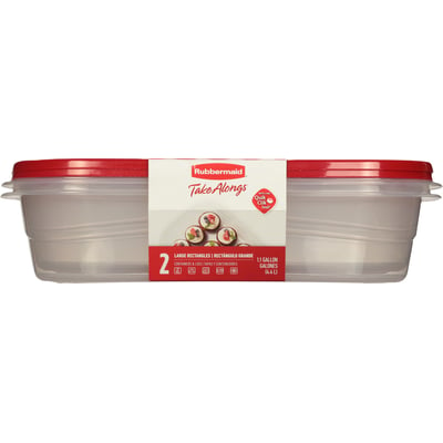 RUBBERMAID TAKE ALONGS - Rubbermaid Take Alongs 1.1 Gallon Large Rectangles  Containers & Lids 2 Count (2 count)