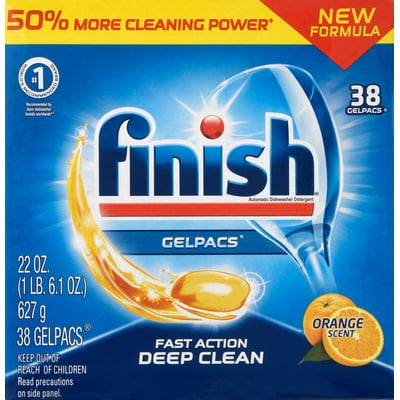 FINISH All in 1 Gelpacs Auto Dishwasher Detergent + Jet-Dry Orange