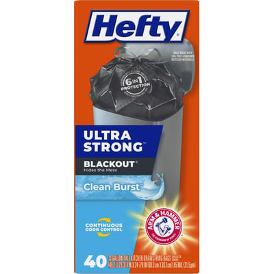 Hefty Hefty Ultra Strong 13-Gallons Citrus Twist White Plastic Kitchen  Drawstring Trash Bag (100-Count) in the Trash Bags department at
