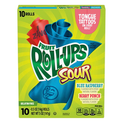 Fruit Roll-Ups Fruit Flavored Snacks, Blue Raspberry/Berry Punch