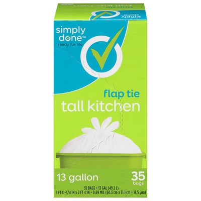 Simply Done Drawstring Tall 13 Gallon Kitchen Bags