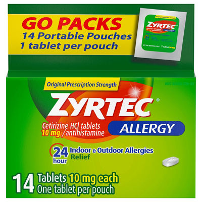 Zyrtec - Zyrtec Allergy Relief Tablets 10 Milligrams 14 Pouches