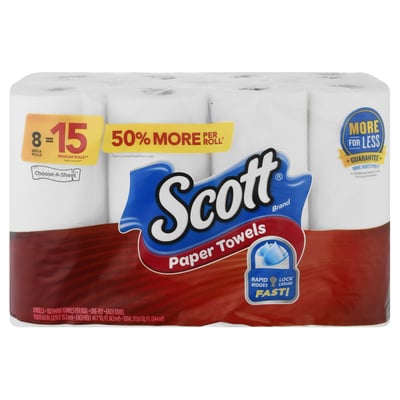 Scott - Scott, Paper Towels, Choose-A-Sheet, Mega Rolls, One-Ply (8 ...