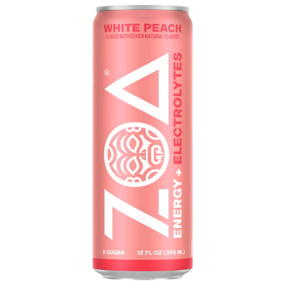 Zoa - ZOA Energy White Peach Zero Sugar 12 Ounce (12 ounces
