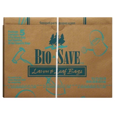 Bio-Save Lawn & Leaf Bags, 2-Ply Heavy Duty, 30 Gallon Capacity