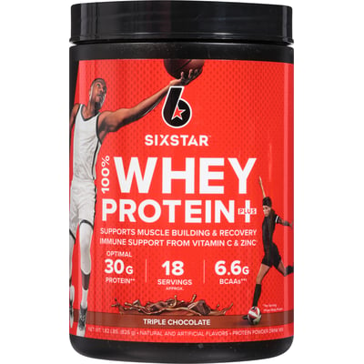SIX STAR PRO NUTRITION - Six Star Protein Plus 60G Triple Chocolate 100% Whey  Protein Powder 1.82 Pounds (1.80 pounds)
