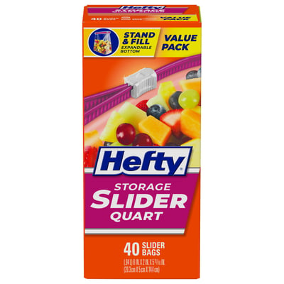 Hefty - Hefty, Slider Bags, Storage, Quart, Value Pack (40 count), Shop