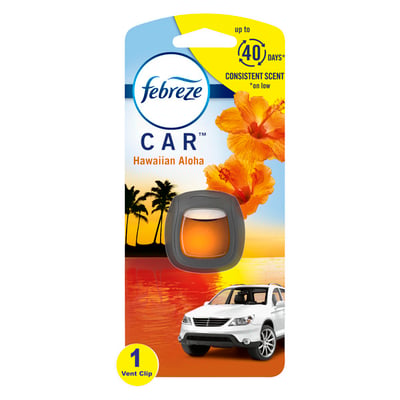 Febreze Auto Odor Eliminating Air Freshener Vent Clips, New Car Scent, .06  oz, 2 Count 