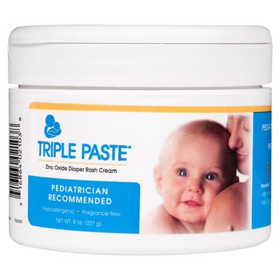 Triple Paste Medicated Baby Ointment for Diaper Rash, Fragrance Free, 8 oz+