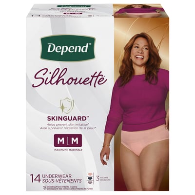 Depend - Depend, Silhouette - Underwear, Maximum Absorbency, Medium (14  count), Shop