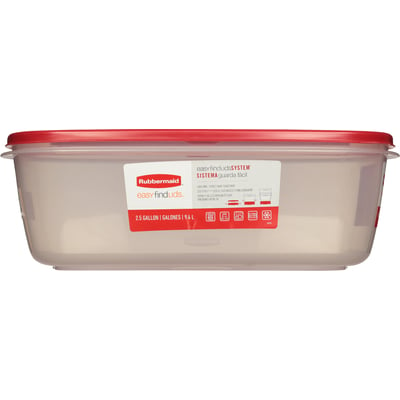 Rubbermaid 2.5 Gal. Rectangle Easy Find Lids Container