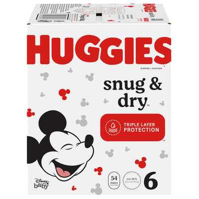 Huggies - Huggies, Snug & Dry - Diapers, Disney Baby, 6 (Over 35 lb) (54  count), Grocery Pickup & Delivery