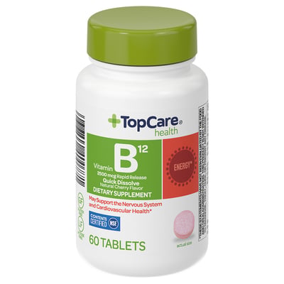 TopCare - TopCare, Health - Quick Dissolve Tablets Natural Cherry Flavor  2500 mcg Vitamin B12 (60 count) | Shop | Weis Markets
