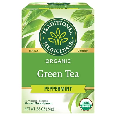 Traditional Medicinals - Traditional Medicinals, Green Tea, Organic,  Peppermint, Tea Bags (16 Count) | Shop | Weis Markets