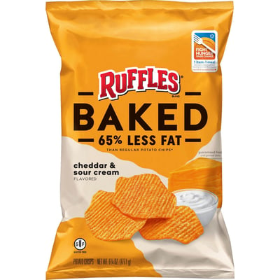 Ruffles - Ruffles, Baked - Potato Chips , Cheddar & Sour Cream Flavored  (6.25 oz), Shop