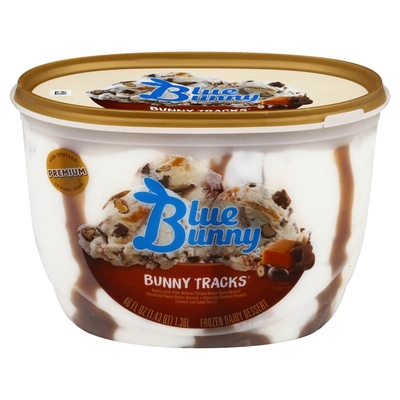 Blue Bunny - Blue Bunny, Frozen Dairy Dessert, Bunny Tracks (46 oz ...